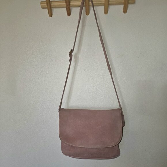 Vintage Sonoma Nubuck Suede Rose Pink Crossbody Flap BAG - Picture 3 of 16